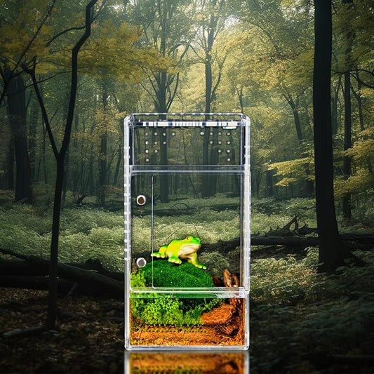 maiyuolg 3x3x6 Reptile Tank 0.25 Gallon – Acrylic Reptile Enclosure Terrarium for Crested Gecko, Lizards, Spiders & Snakes – Clear Lizard Habitat Terrarium