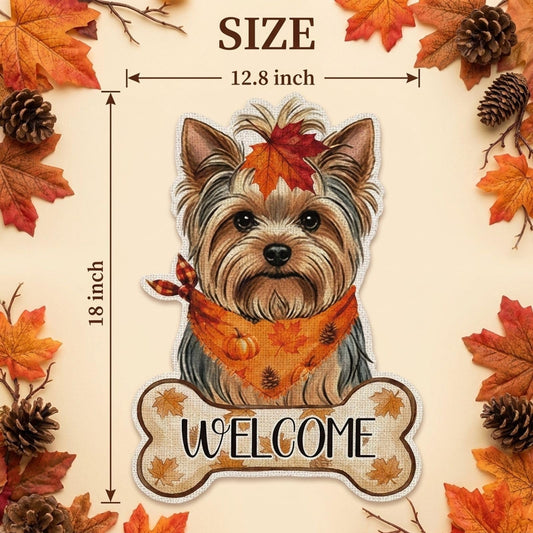 Fall Yorkie Decor Outdoor - Yorkie Fall Dog Decor Double Sided Garden Flag Outside Vertical Autumn Holiday Welcome Yard Decoration Lawn Outdoor Decor