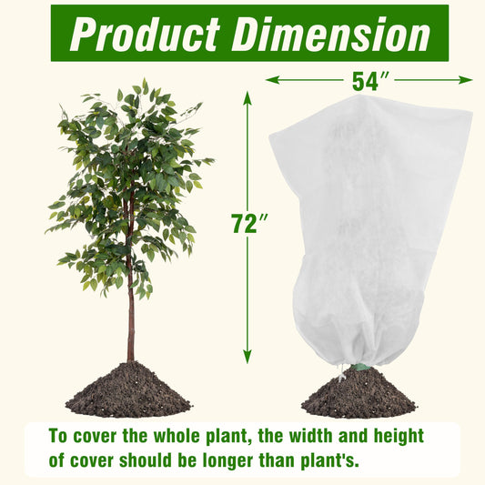 Gardzen 5-Pack Heavy Duty Plant Covers Freeze Protection, 54”×72”