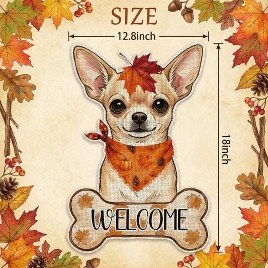 Fall Chihuahua Decor Outdoor - Chihuahua Fall Dog Decor Double Sided Garden Flag Outside Vertical Autumn Holiday Welcome Yard Decoration Lawn Outdoor Decor