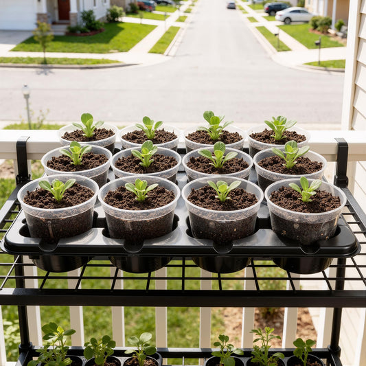 homenote 10 Pack 12 Cell Reusable Seed Starting Trays for 4 Inch Planters