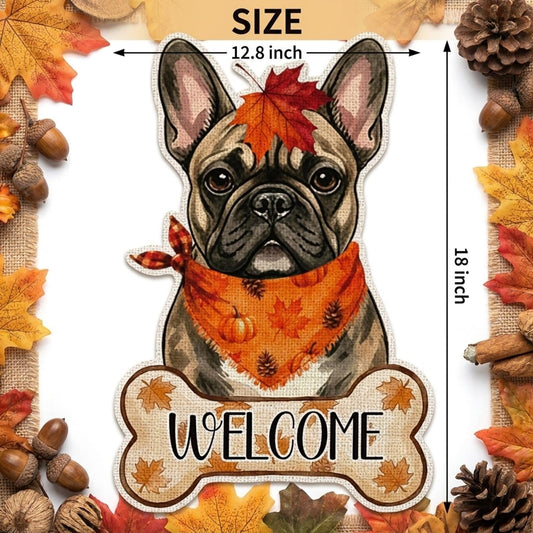 Fall French Bulldog Decor Outdoor - French Bulldog Fall Dog Decor Double Sided Garden Flag Outside Vertical Autumn Holiday Welcome Yard Decoration Lawn Outdoor Decor