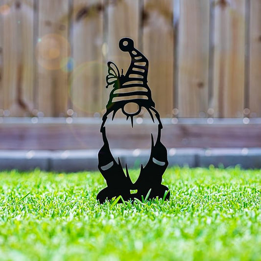 RealSteel Metal Garden Gnomes Set – 3 Pack Steel Lawn Ornaments, Cute & Funny Garden Statues, Weather-Resistant Outdoor Décor, Whimsical Yard Decorations, for Garden Lovers & Home Décor