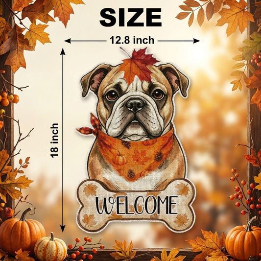 Fall English Bulldog Decor Outdoor - English Bulldog Fall Dog Decor Double Sided Garden Flag Outside Vertical Autumn Holiday Welcome Yard Decoration Lawn Outdoor Decor