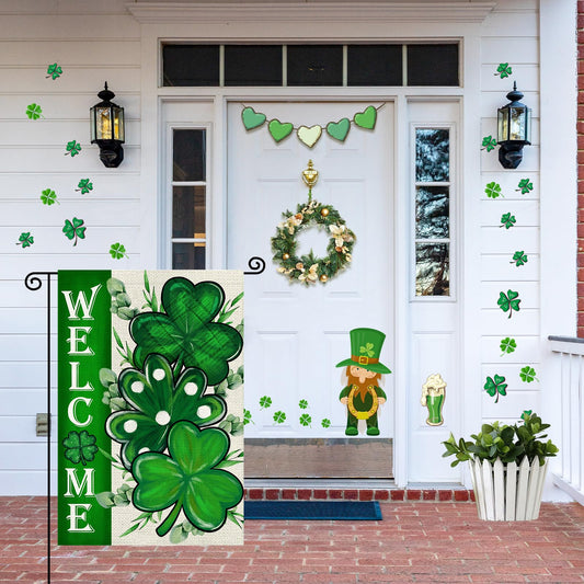 Agroon St Patricks Day Shamrocks Garden Flag 12x18 Inch