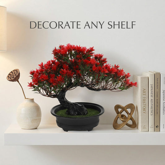 Artificial Bonsai Tree Juniper Faux Plants Indoor Small Plastic Fake Plants Decor with Pots for Japanese Home Table Office Desk Bathroom Shelf Bedroom Living Room Farmhouse Decorations