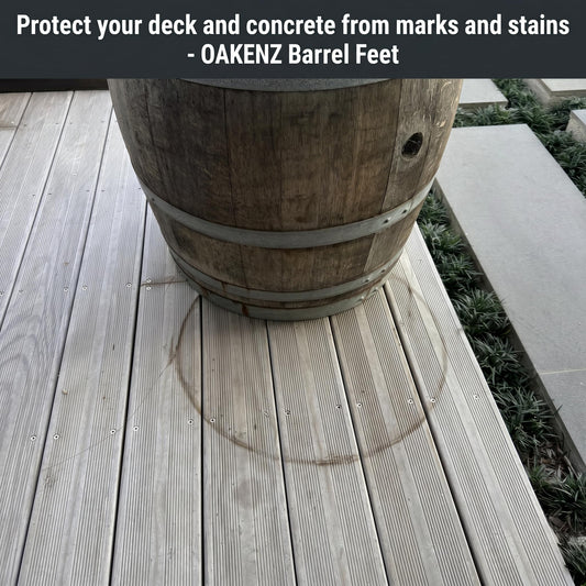 OAKENZ Half Barrel Planter Feet (3 Pack) – Wine & Whiskey Barrel Planter Risers for Drainage & Deck Protection – Heavy-Duty Pot Feet for Outdoor Planters – UV-Stable Recycled Plastic