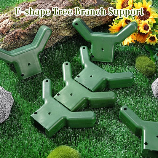 Yungyan 16 Pcs Tree Support, Plastic Fruit Branch Support Device Tree Brace Prevent Them from Breaking for Vineyards Ornamental Gardens Orchards Fits on Standard 1.57 x 1.57 Inch Lumber (Green)