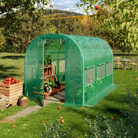 TOOLPORT 6.5x10 ft Premium Tunnel Greenhouse, 180g PE Cover