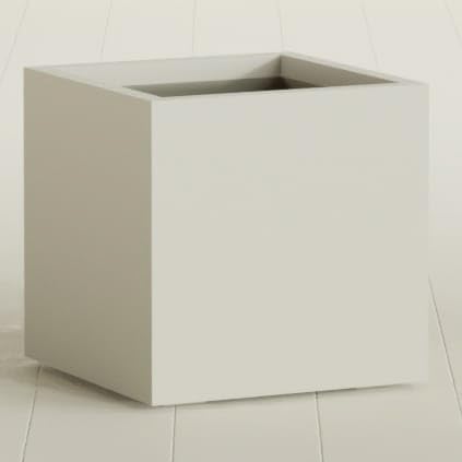 Greenline Jack Large Square Cube Fiberglass Planter, Modern Indoor/Outdoor