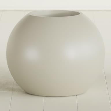 Greenline Nala Large Round Sphere Planter, Modern Fiberglass Indoor/Outdoor