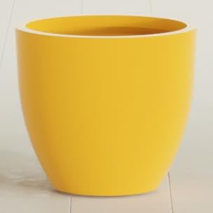 Greenline Lucy Large Round Fiberglass Planter, Tall Modern Indoor/Outdoor