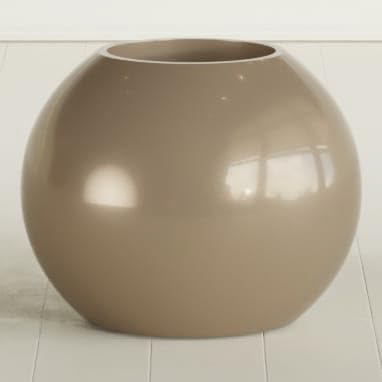 Greenline Nala Large Round Sphere Planter, Modern Fiberglass Indoor/Outdoor