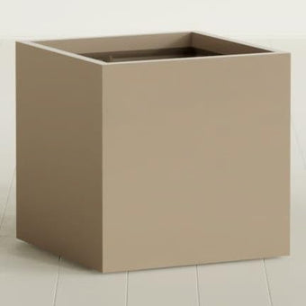 Greenline Jack Large Square Cube Fiberglass Planter, Modern Indoor/Outdoor