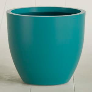 Greenline Lucy Large Round Fiberglass Planter, Tall Modern Indoor/Outdoor