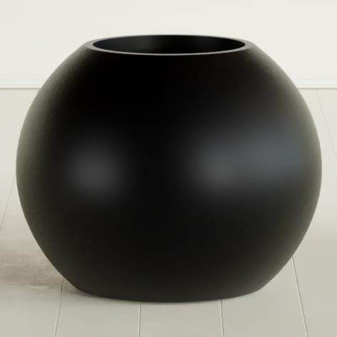 Greenline Nala Large Round Sphere Planter, Modern Fiberglass Indoor/Outdoor