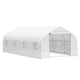 Ideal for Cultivating Plants, Flowers, 20x10x7ft Walk-in Outdoor Large Tunnel Greenhouse Portable Backyard Plant Growth Shed Roll-Up Door, Ventilated PE Fabric Cover Easy Set Up Durable Steel Frame