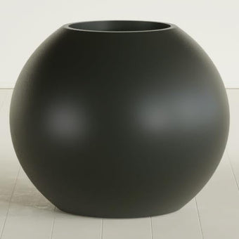 Greenline Nala Large Round Sphere Planter, Modern Fiberglass Indoor/Outdoor