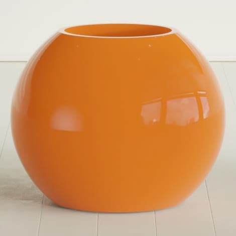 Greenline Nala Large Round Sphere Planter, Modern Fiberglass Indoor/Outdoor