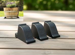 OAKENZ Half Barrel Planter Feet (3 Pack) – Wine & Whiskey Barrel Planter Risers for Drainage & Deck Protection – Heavy-Duty Pot Feet for Outdoor Planters – UV-Stable Recycled Plastic