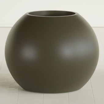 Greenline Nala Large Round Sphere Planter, Modern Fiberglass Indoor/Outdoor