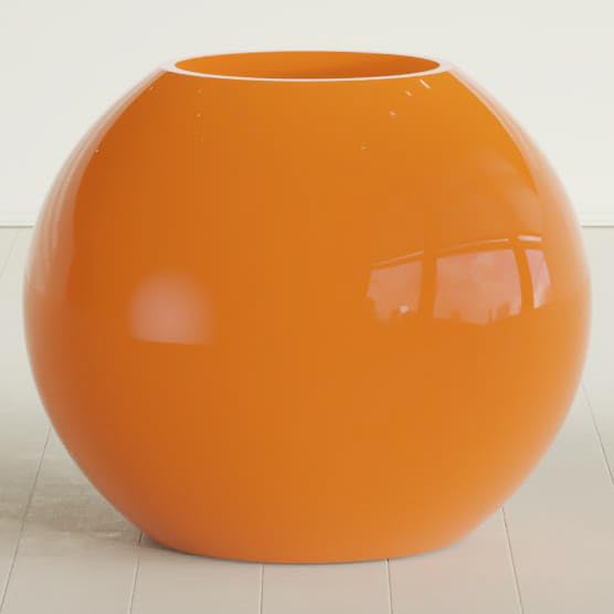 Greenline Nala Large Round Sphere Planter, Modern Fiberglass Indoor/Outdoor