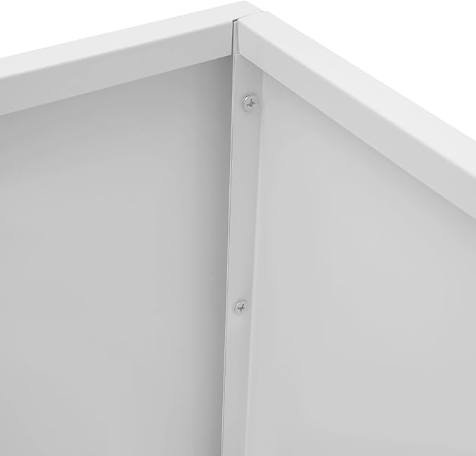 REBaiYU Steel Metal Square Planter Box for Indoor Outdoor, 20/24Inch Modern Flower Pots Tall Cube Planters with Large Opening Design for Plants, Flowers, Garden (White, 20Inch)