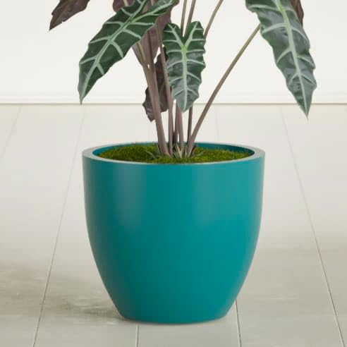 Greenline Lucy Large Round Fiberglass Planter, Tall Modern Indoor/Outdoor