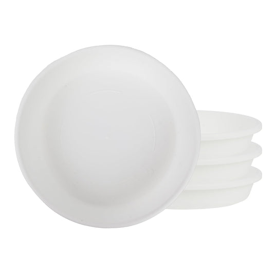 The HC Companies Classic Round Planter Pot, 10 Inch, White, 4-Pack