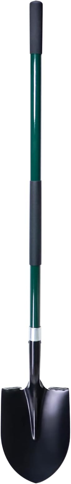 VNIMTI Heavy Duty Gardening Shovel, 56 Inch Round Blade with Fiberglass Handle (Green)