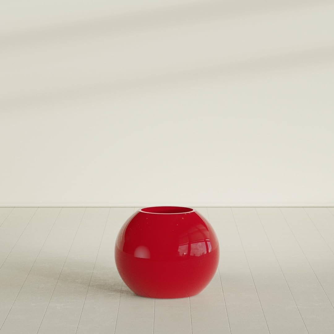 Greenline Nala Large Round Sphere Planter, Modern Fiberglass Indoor/Outdoor