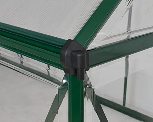 Palram - Canopia Hybrid 6' x 8' Polycarbonate Aluminum Greenhouse, Green