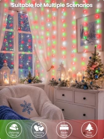 200 LED Connectable String Lights, 66FT Christmas Lights Outdoor Indoor