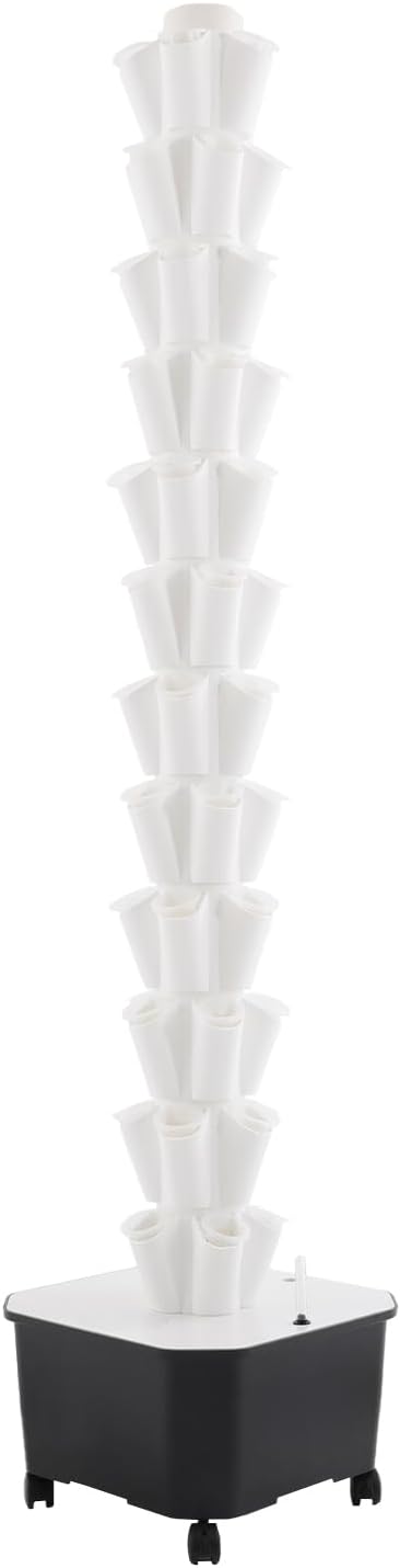 Hydroponic Growing System, 60-Plant Vegetable Planter Tower with Wheels, Outdoor Indoor Garden Vertical Planter Germination Kit with Water Pump & Intelligent Water Circulation for Gardening Lover