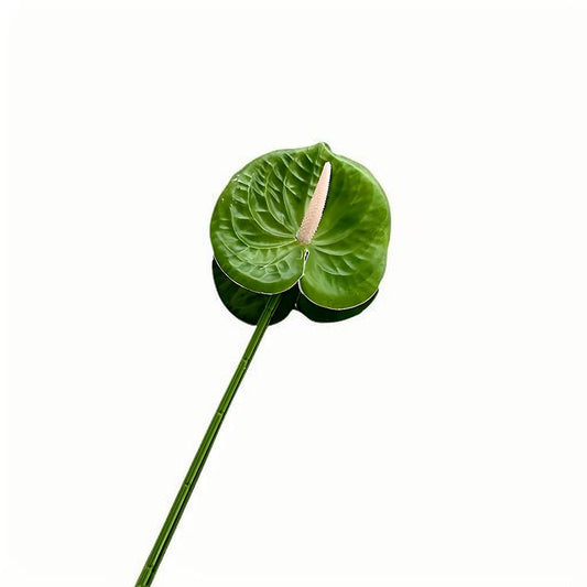 Bulk Green Artificial Anthurium Flowers 24.4" Fake Tropical Greenery Stems Real Touch Faux Anthuriums Flowers for Vase Filler, Bouquets & Centerpieces, Home Decor
