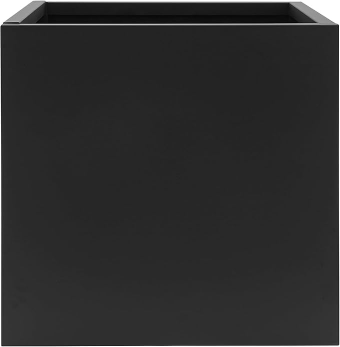 Steel Planter Box, 20" x 20" x 20" Square Planter Metal Box Tall Planters Heavy Duty Plant Boxes for Indoor Outdoor Tall Plants, Flowers or Shrubs (Black, 20" x 20" x 20")