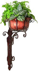MY SWANKY HOME Elegant Faux Copper Bronze Wall Planter Ornate Scroll Flower Pot Outdoor Indoor