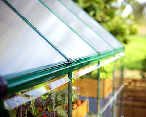 Palram - Canopia Hybrid 6' x 4' Polycarbonate Aluminum Greenhouse, Green