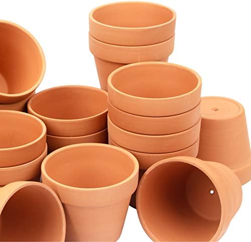 BLQH [26 Pack] 4" Planter Nursery Pots Terracotta Pot Clay Ceramic Pottery Cactus Flower Pots Succulent Plants Garden Pot (4")