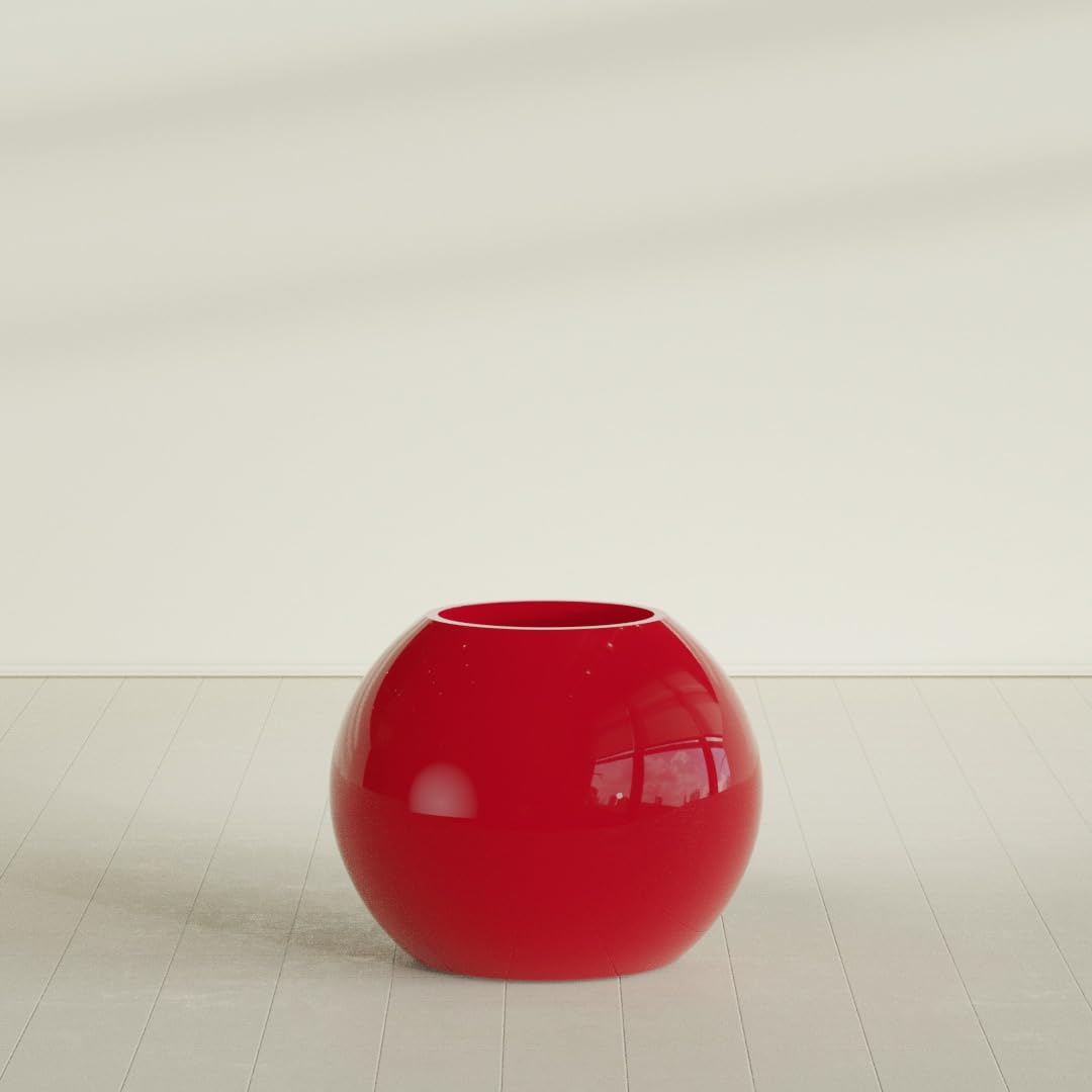 Greenline Nala Large Round Sphere Planter, Modern Fiberglass Indoor/Outdoor