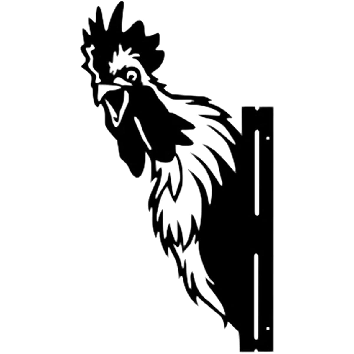 AOOLVY Farm Peeping Chicken Metal Art Outdoor Decor Garden Yard Decoration