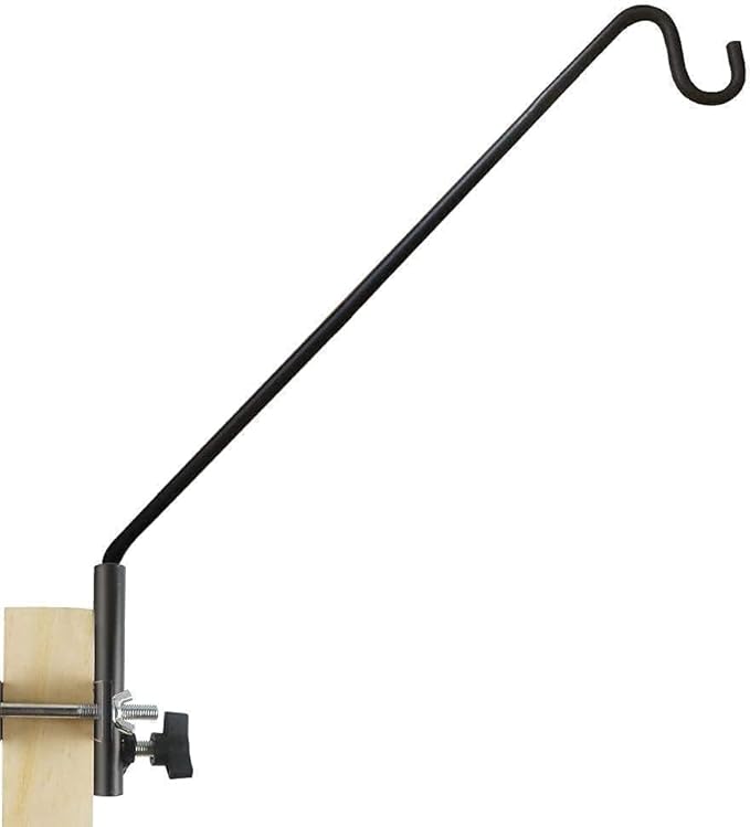 MIXXIDEA Extended Fence Deck Hook Rail Heavy Duty Bird Feeder Hook, Adjustable Plant Bracket for Bird Feeders, Planters, Suet Baskets, Lanterns, Wind Chimes and More