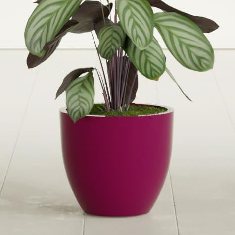 Greenline Lucy Large Round Fiberglass Planter, Tall Modern Indoor/Outdoor