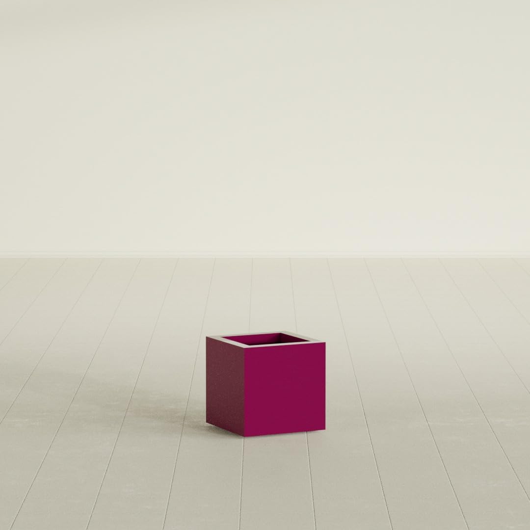 Greenline Jack Large Square Cube Fiberglass Planter, Modern Indoor/Outdoor