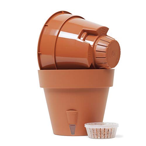 DECOPOTS - Pack of 3 - Self Watering Window Box Planter - Indoor/Outdoor - Windowsill/Oblong Shape Plastic Planter with Bottom Watering and Water Level Indicator (15.6 Inch Long, Terracotta)