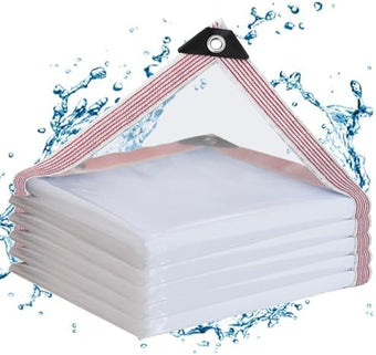 Clear Tarps Heavy Duty Waterproof 12x12FT,Clear Plastic Tarp with Grommets,Transparent PVC Vinyl Tarpaulin for Outdoor,Plant,Garden,Chicken Coop,Patio,Cat Litter