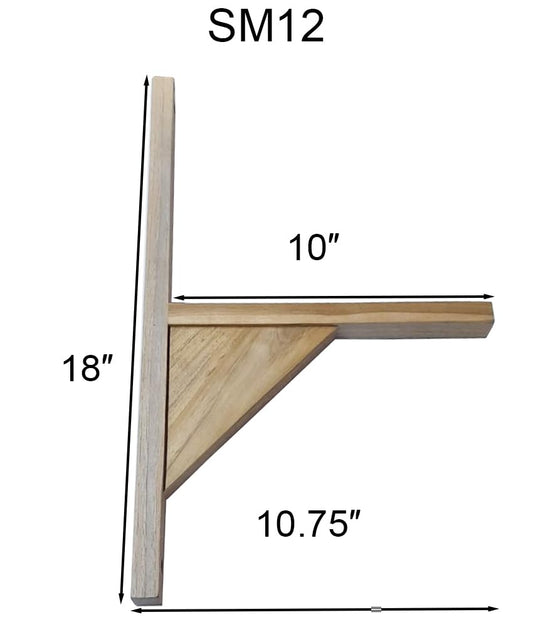 Diamond Tropical Hardwoods Two Teak Wood Planter Box Supports or Brackets, Great for 12" Window planters