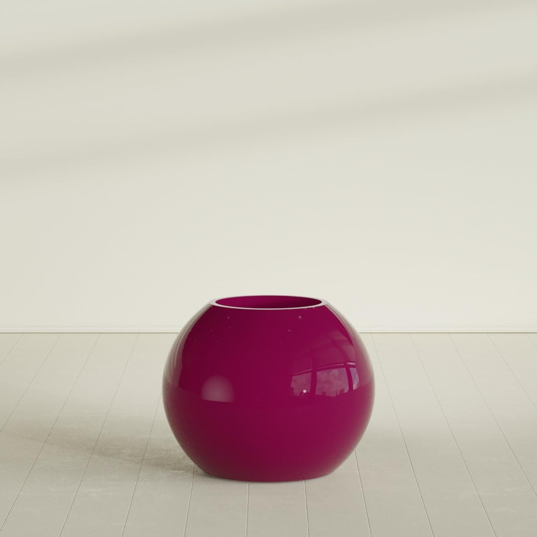 Greenline Nala Large Round Sphere Planter, Modern Fiberglass Indoor/Outdoor