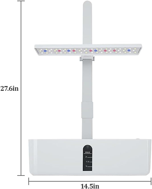 YUEWO 9 Pods Hydroponics Growing System Hydro Indoor Herb Garden Up to 27.5'' Plant Germination Kit with Pump System Grow Light for Kitchen Home Countertop Gardening