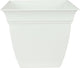 The HC Companies Eclipse Square Plastic Planter w/Attached Saucer - Outdoor & Indoor Plant Pot with Drainage Holes - Lightweight, UV-Resistant Plastic Pots for Plants (10" White, Pack of 1)